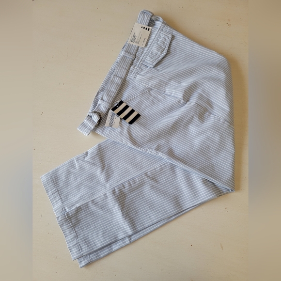 NWT‎ - LANDS' END STRIPED CROPPED TWILL CHINO PANTS (sz - 10) - Picture 1 of 5
